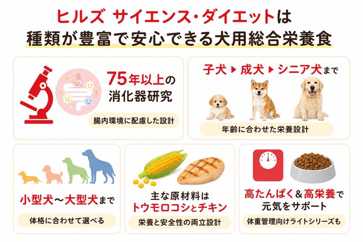 ヒルズ-サイエンス・ダイエットは種類が豊富で安心できる犬用総合栄養食