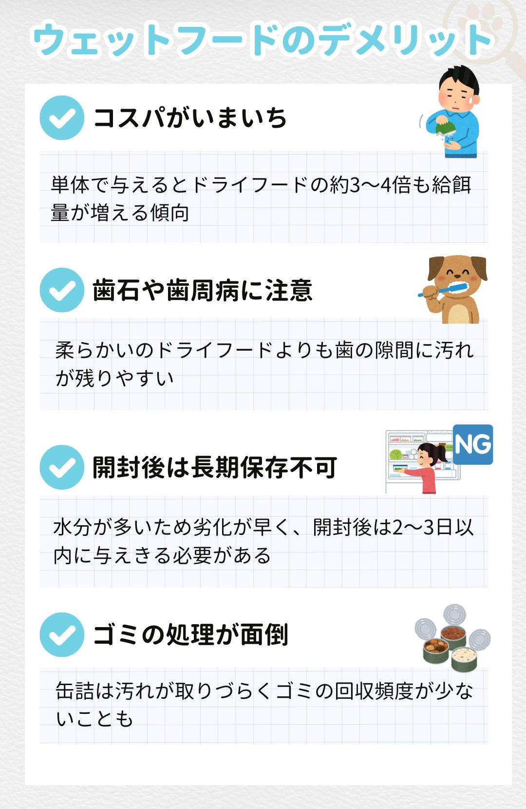 ウェットフードのデメリット