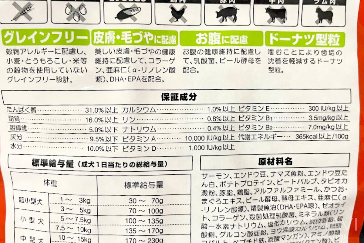 プロステージ　パッケージ　成分値