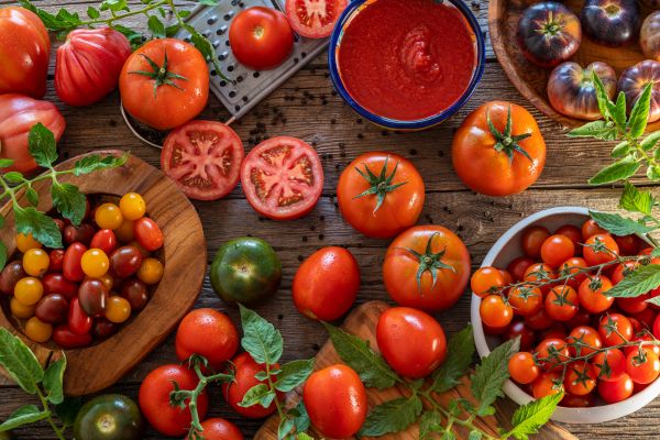 さまざまなの種類のトマト